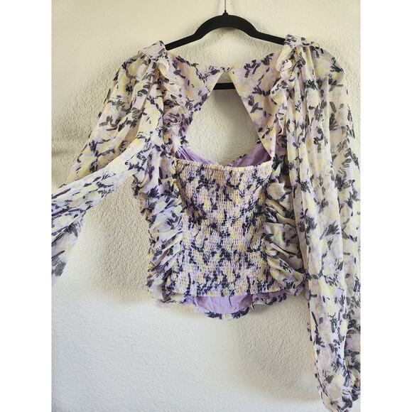 Free People Women's Boho Flowy Floral Blouse- M - Picture 2 of 7